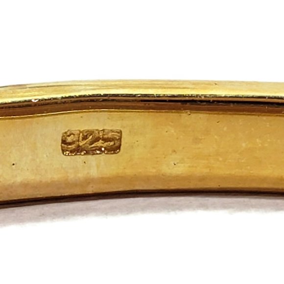 Gold CZ Bangle with Safety Clasp 7" - Picture 9 of 9